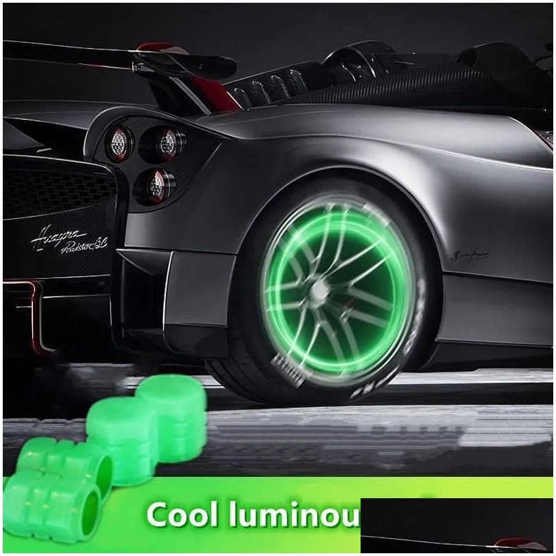 new universal luminous tire valve cap plastic abs dustproof tires accessories tire stem covers application car motorcycle bicycle