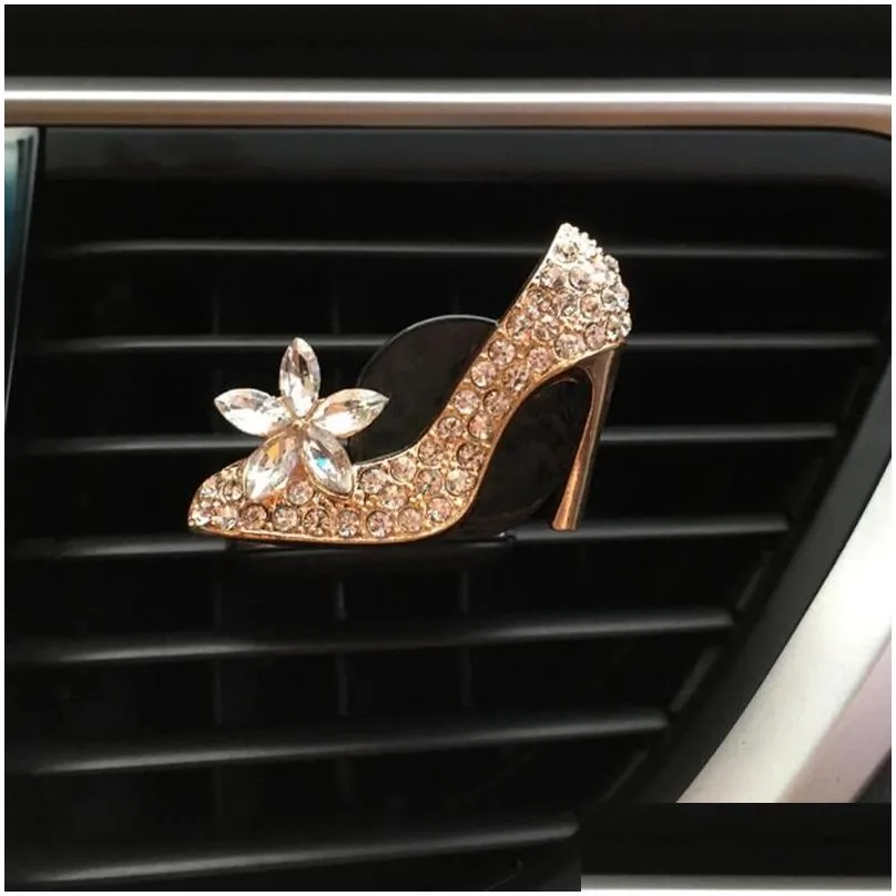 car decor diamond purse car air freshener auto outlet perfume clip scent diffuser bling crystal accessories women girls1