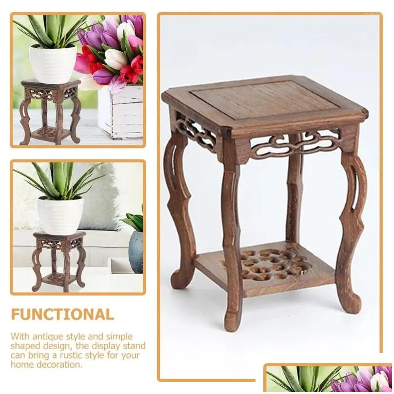 decorative figurines wood potted plant stand vase stool vintage pot riser aquarium table oriental furniture holder chinese flower