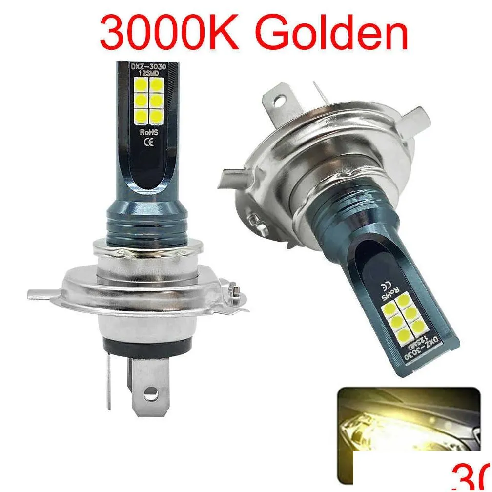  2pcs h4 h7 led headlight h11 h8 h9 h1 h3 car fog light led bulbs 9005 9006 hb3 hb4 auto driving running lamps 12000lm 12v 6000k