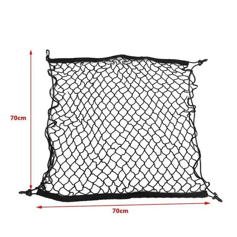 new 6 size car boot trunk net mesh elastic nylon rear back cargo trunk storage organizer luggage net holder car accessories