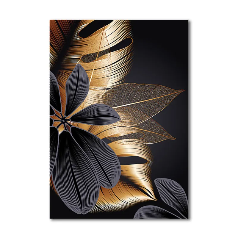 golden leaf plant decorative painting home porch living room hanging picture frameless painting core