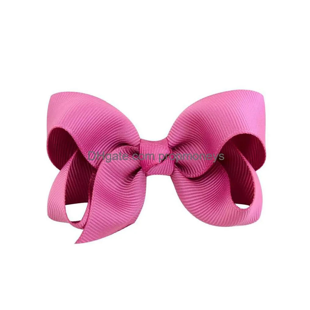 Hair Accessories 3 Inch Hair Bow Baby Girl Boutique Grosgrain Ribbon Clip Hairbow Pinwheel Hairpins Pin Accessories Drop Delivery Baby Dh3Ck