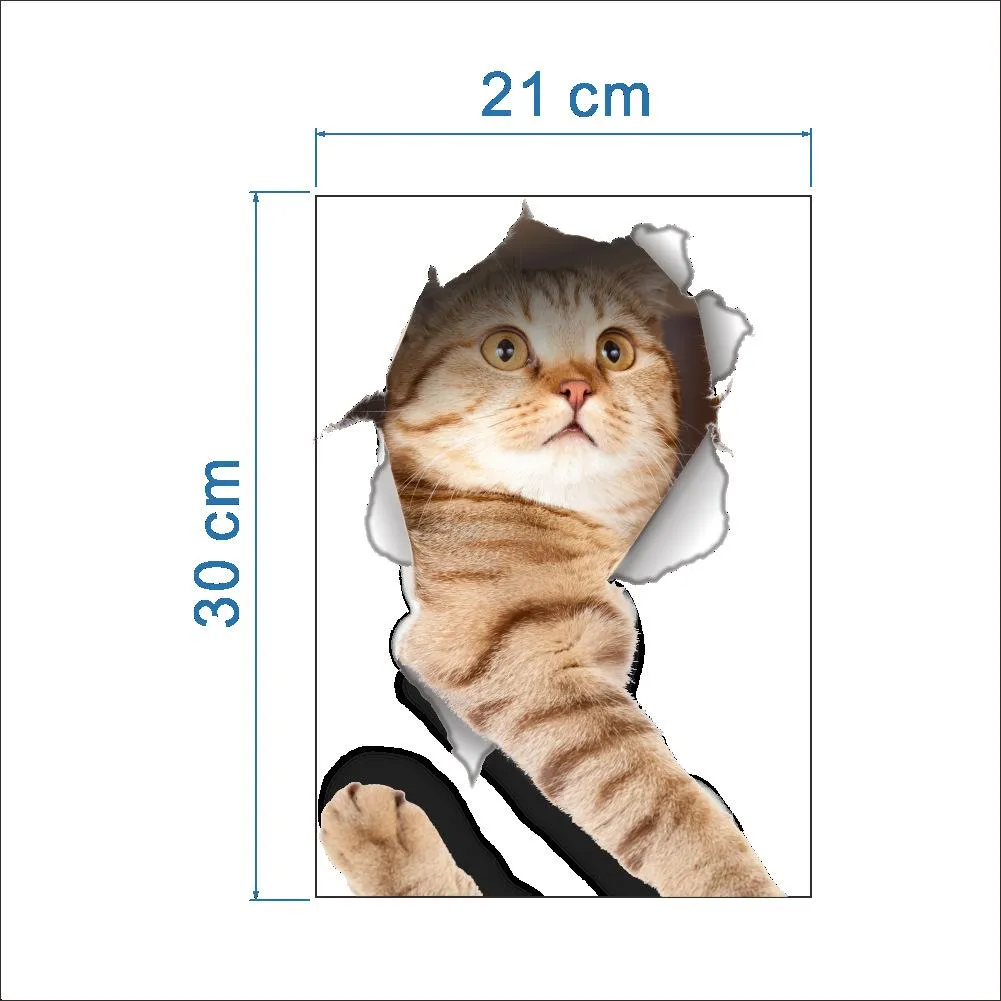 creative 3d three-dimensional kitten and dog wall decoration toilet toilet cover notebook wall stickers