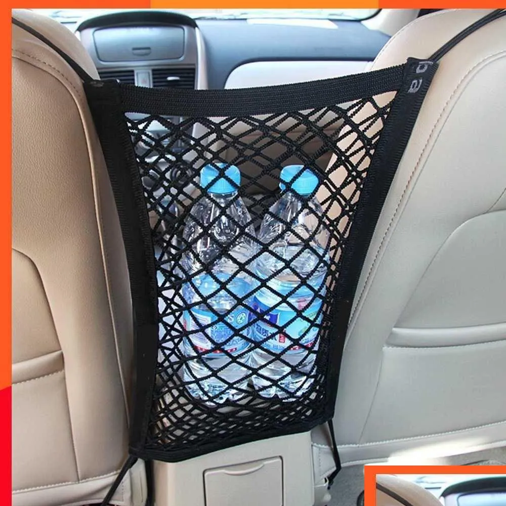 new strong elastic car mesh net bag between car organizer seat back storage bag luggage holder pocket for car styling car