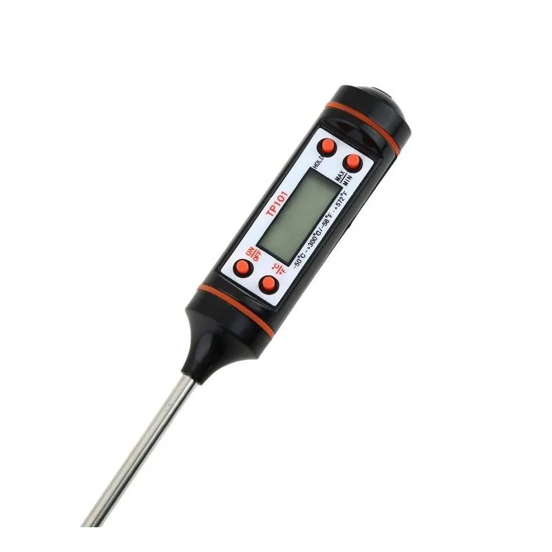 wholesale digital food cooking thermometer probe meat household hold function kitchen lcd gauge pen bbq grill candy steak milk water 4