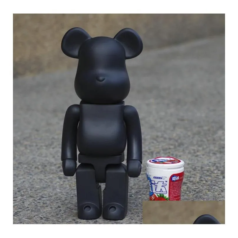  games 28cm 400% the bearbrick pvc evade glue black bear and white bear figures toy for collectors bearbrick art work model