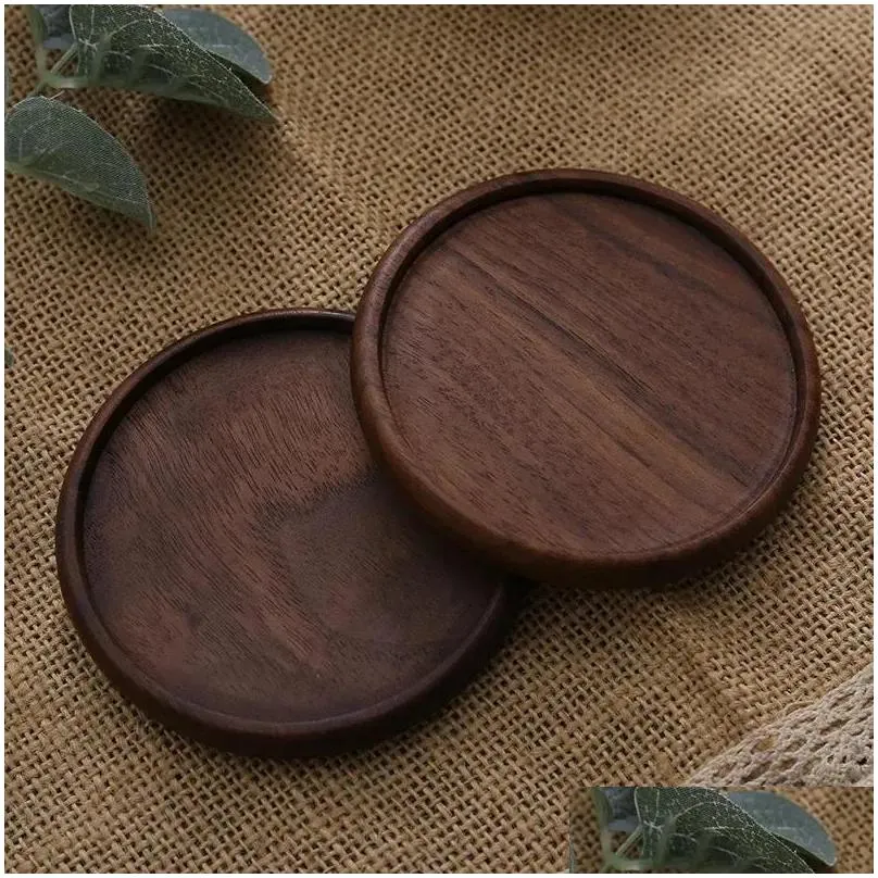 table mats 1pc wooden placemats tea coffee cup pad durable heat resistant round bowl teapot mat insulation tableware mug holder