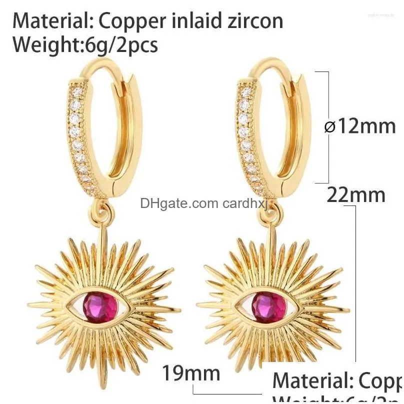 Dangle & Chandelier Dangle Earrings Fashion Gold Color Evil Blue Eye Top Quality Lucky Hoop For Women Turkish Jewelry 2023 Drop Deliv Dh6L8