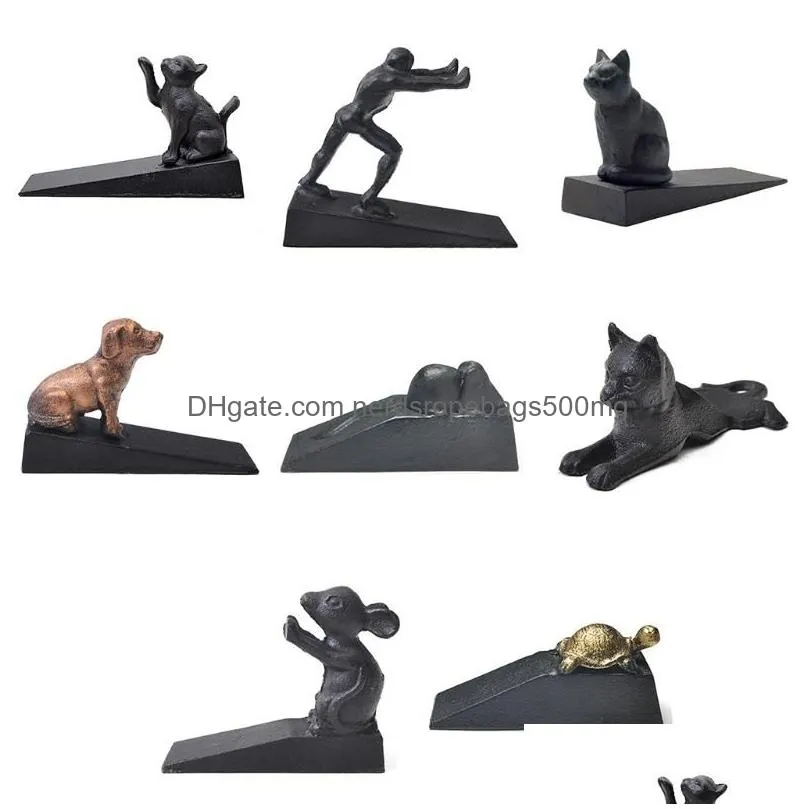 Door Catches & Closers Vintage Cast Iron Animal Door Stop Wedge By Comfify Lovely Decorative Finish Drop Catches Closers2655215 Drop D Dhzwg