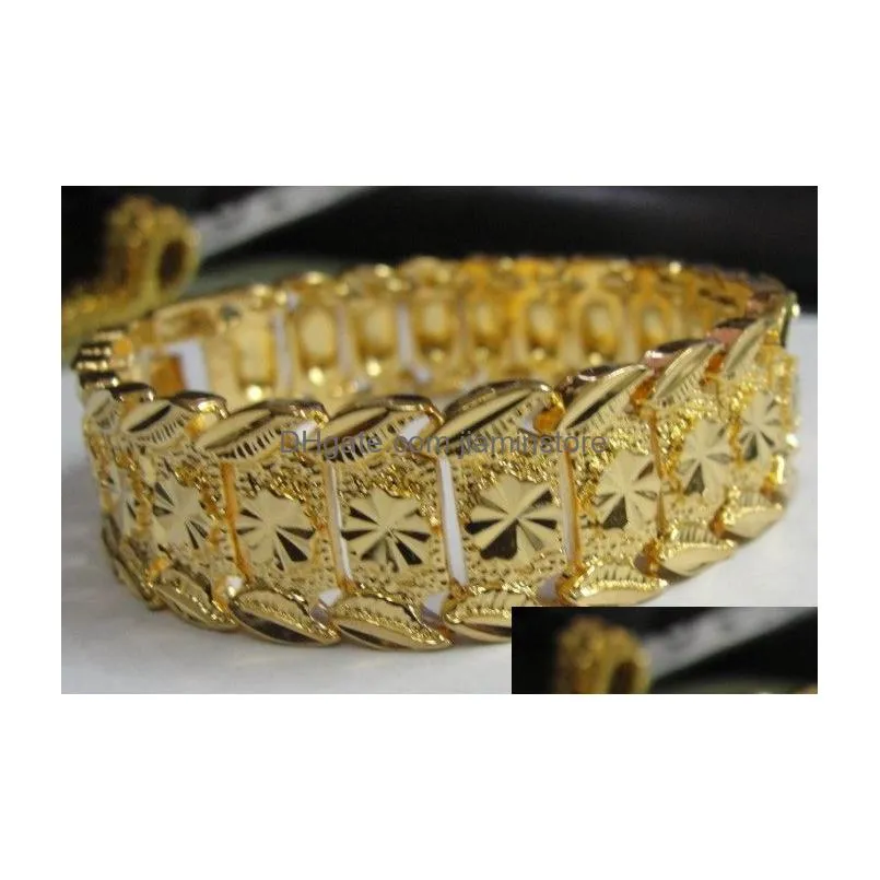 Chain Brand New 44G Men 24K Yellow Gold Gep Solid Fill Gp Bracelet Fashion Drop Delivery Jewelry Bracelets Dhae2