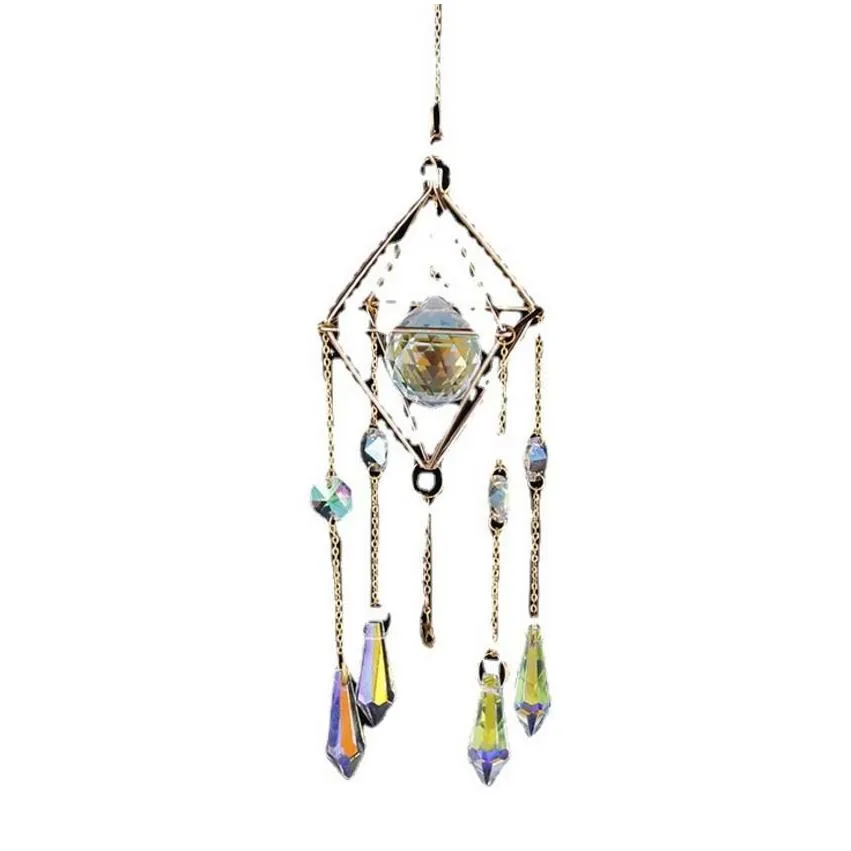 chandelier wind chimes garden decoration crystal prisms hanging sun catcher pendant patio windown indoor outdoor decor gifts