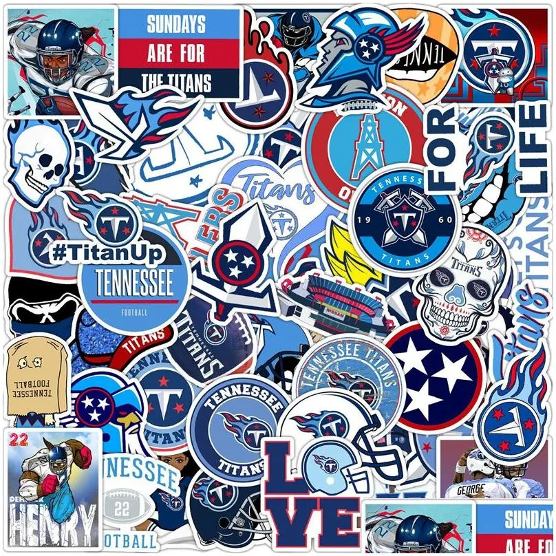 50pcs rugby sticker titans graffiti stickers for diy luggage laptop skateboard motorcycle bicycle stickers