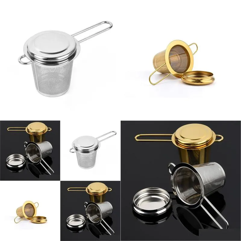 wholesale teapot tea infusers with cap stainless steel loose leaf infuser basket filter big lid