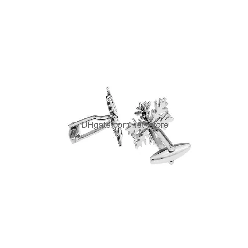 hieroglyphic silver snowflake cufflinks