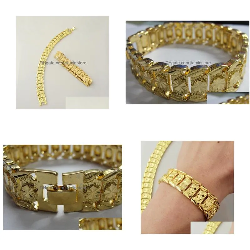 Chain Brand New 44G Men 24K Yellow Gold Gep Solid Fill Gp Bracelet Fashion Drop Delivery Jewelry Bracelets Dhae2