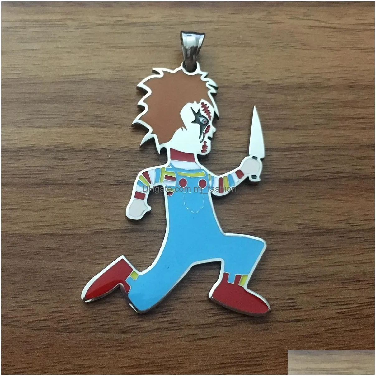 Pendant Necklaces Large Jalo Chucky Charm 2 1 In Icp Insane Clown Posse 30 Ball Necklace Stainless Steel High Polished Jewelry Accept Dhv6W