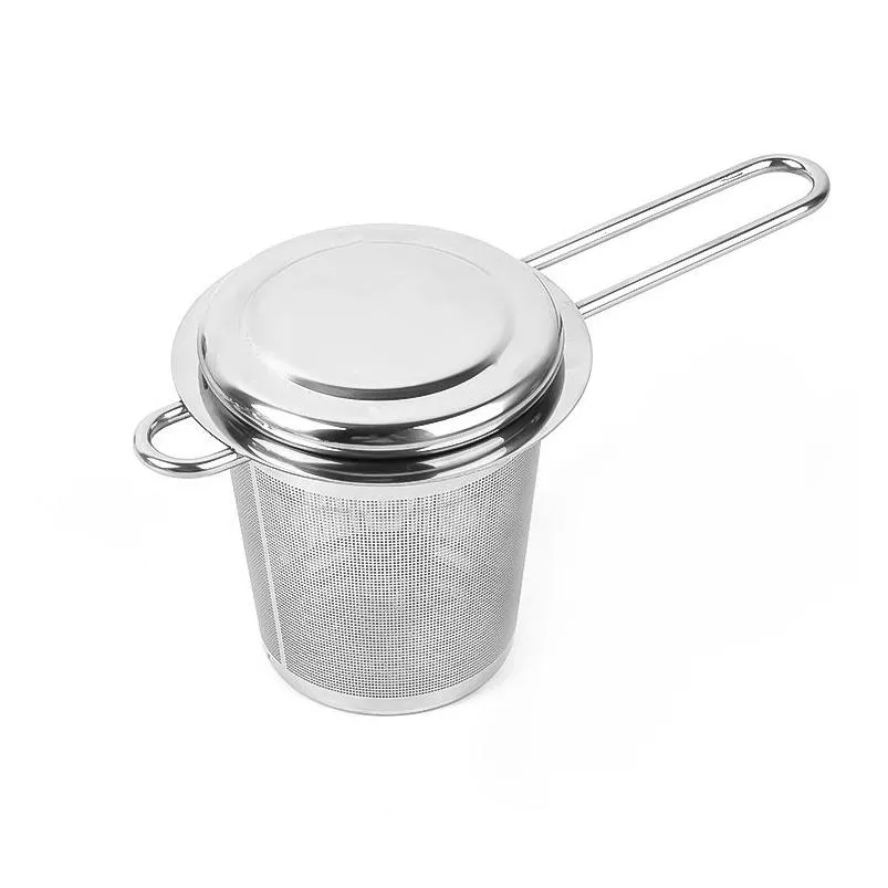 wholesale teapot tea infusers with cap stainless steel loose leaf infuser basket filter big lid