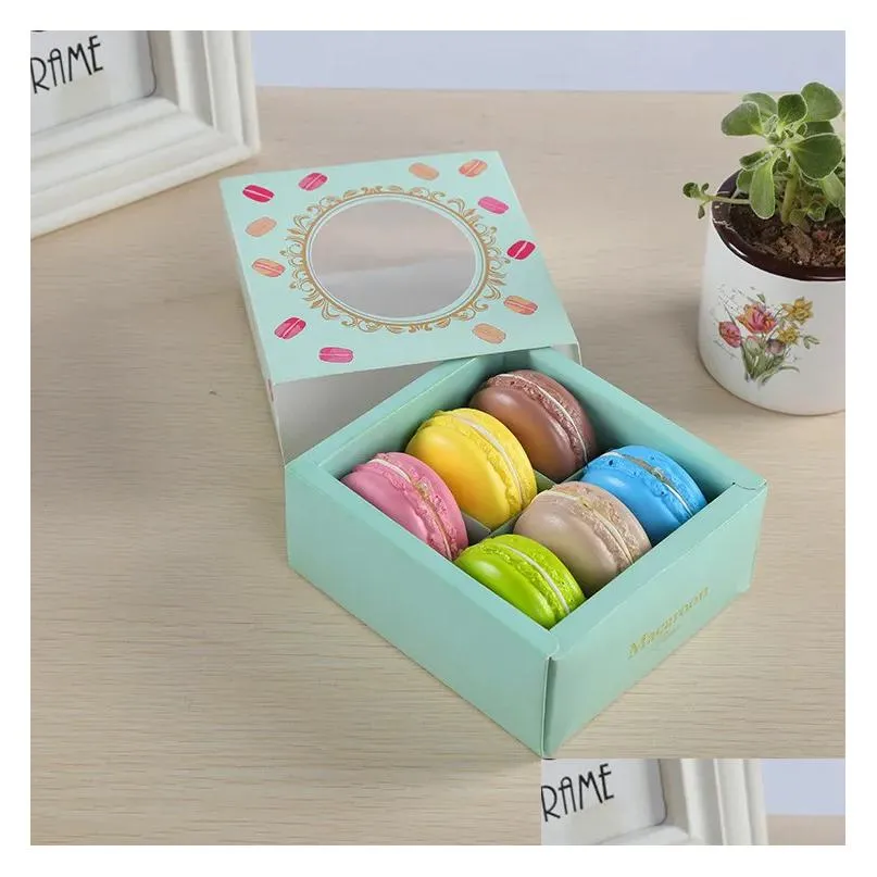 wholesale macaron box cupcake packaging homemade chocolate biscuit muffin retail paper package