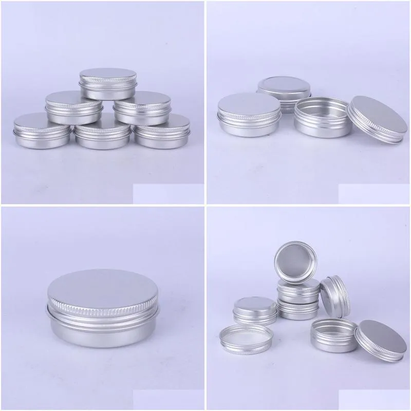 wholesale 30g aluminum cream jars with screw lid cosmetic case jar 30ml aluminum tins aluminum lip balm container