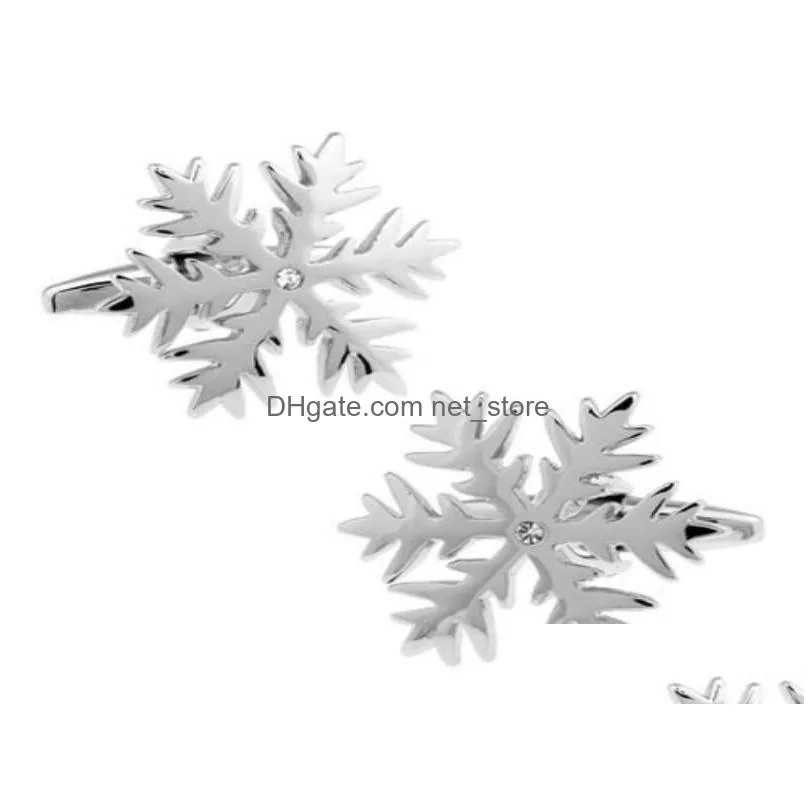 hieroglyphic silver snowflake cufflinks