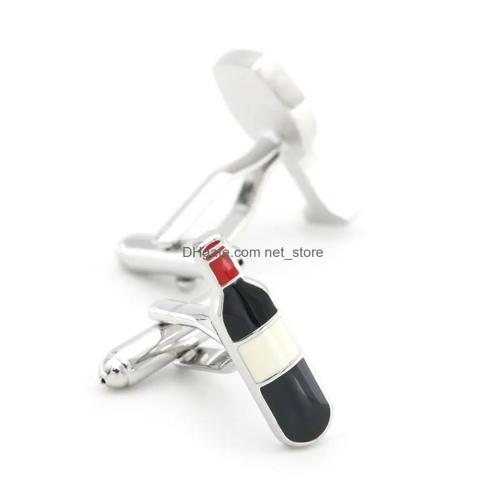 korean version of the fashion tastemaker men and women wine bottle wine glass cufflinks tall glass cufflinks french cuff link