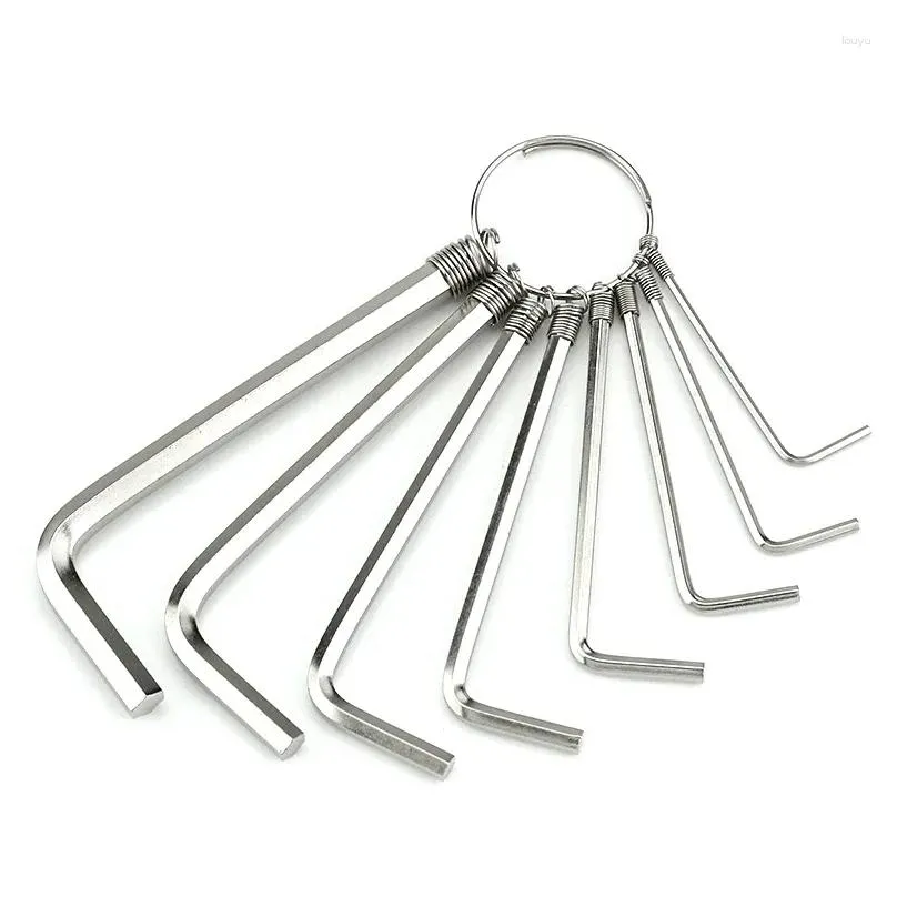 8pcs/set allen wrench metric inch l size key short arm tool set easy to carry in the pocket