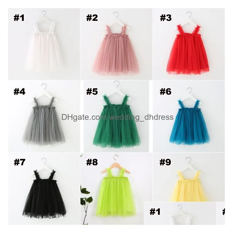 baby girls sling lace dress children agaric mesh tutu princess dresses summer boutique kids clothing 6 colors c5745