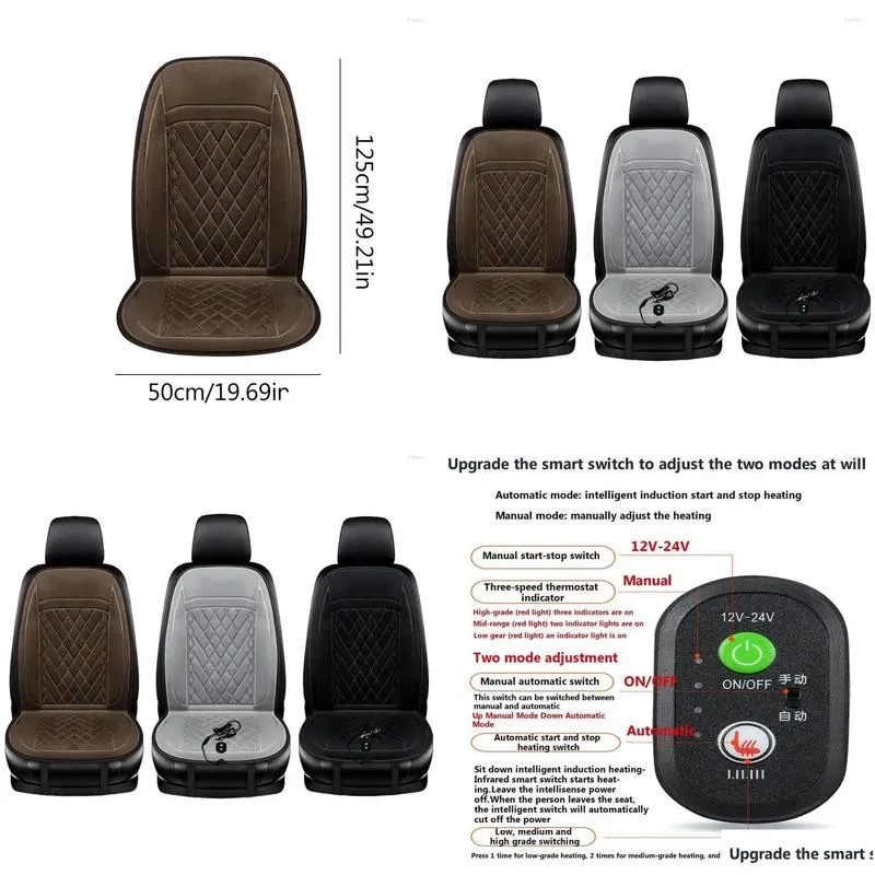 car seat covers heated 12v flannel winter cushion for electric with pressure-sensitive switch to reduce