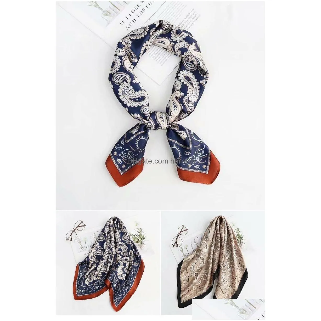 35 styles print small square scarve 70x70cm fashion women summer silk scarf soft ladies square handkerchief party gift