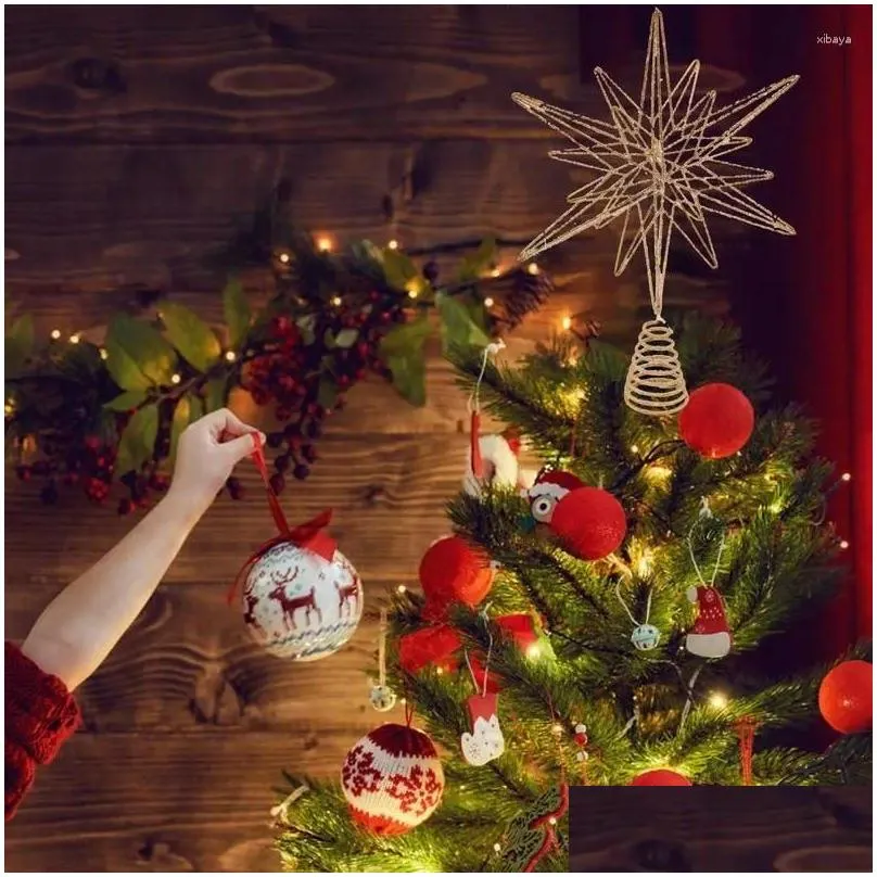 christmas decorations 12.6 inch creative led lights glitter tree decoration topper star light up party props