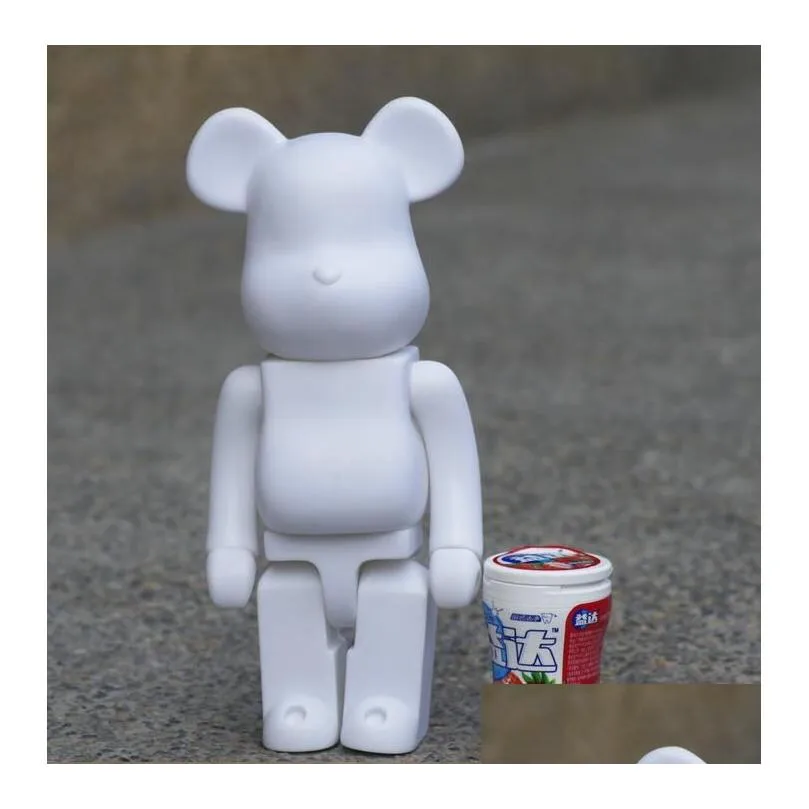  games 28cm 400% the bearbrick pvc evade glue black bear and white bear figures toy for collectors bearbrick art work model