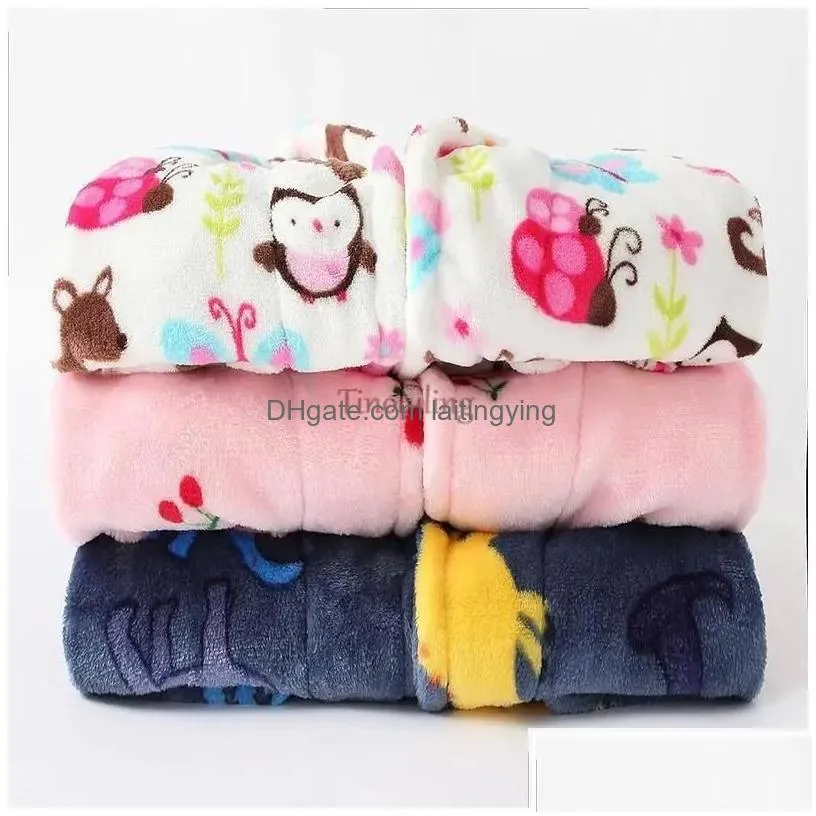 towels robes 100-175cm childrens bathrobe flannel soft warm pajamas adt teenager sleepwear bath for kids winter cherry girls 240111 dr