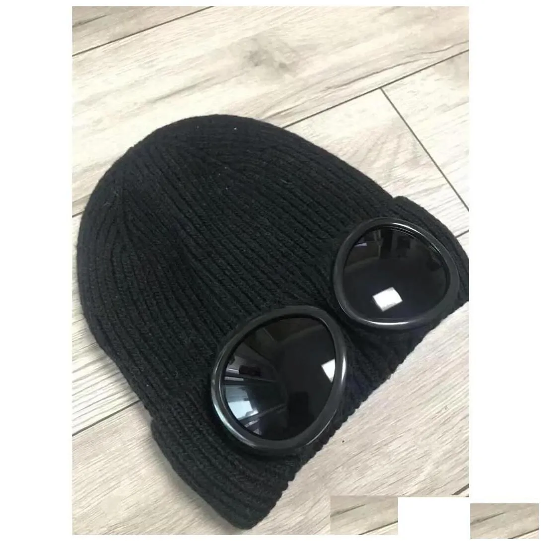 beanies two glasses  autumn winter warm ski hats knitted thick skl caps hat goggles beanies2856774 sports outdoors a drop