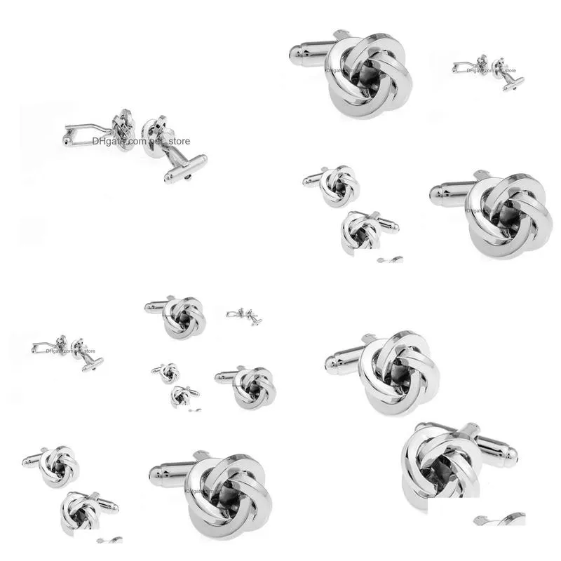 universal series silver prismatic twist cuff links
