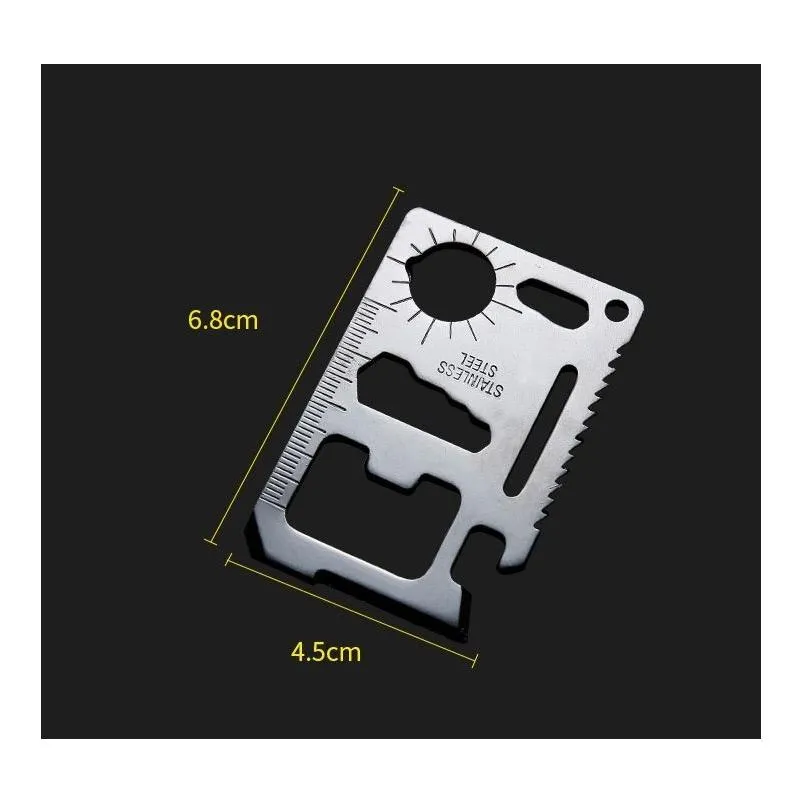 multifunction credit card knife for outdoor camping survival double saw sos pocket army knife tools 11 in 1