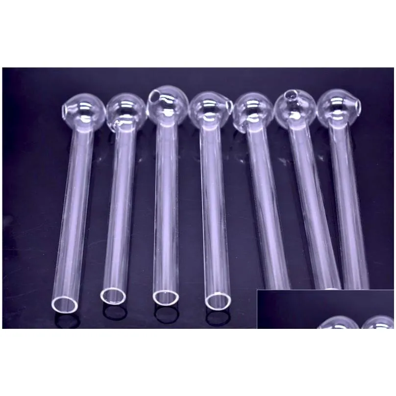 6 inch clear pyrex oil burner thickness glass tube oil nail 25mm od ball for water smoking pipe glass smoking pipe