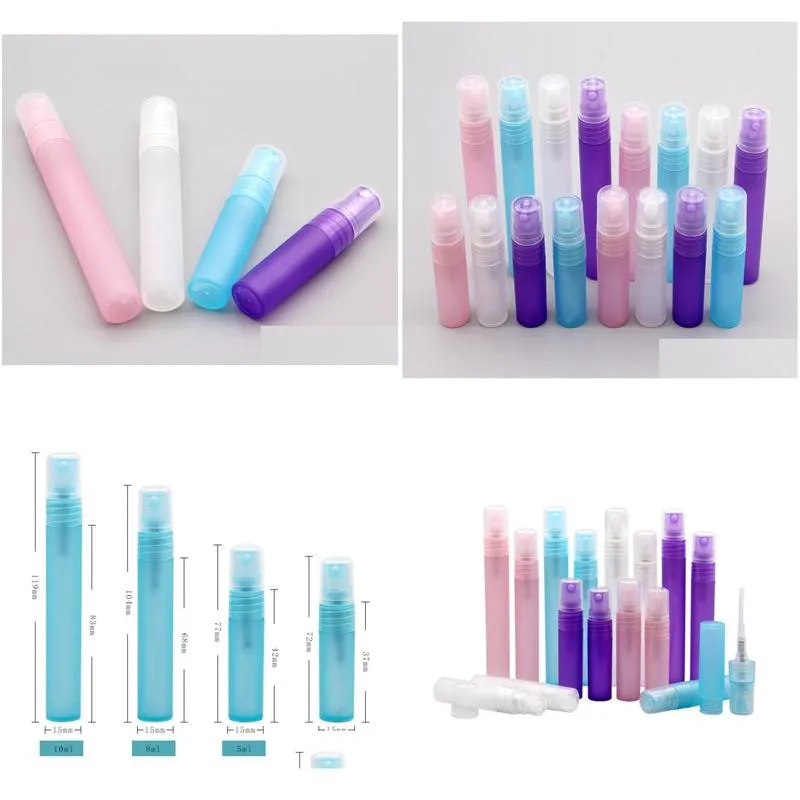 wholesale 3ml 5ml 8ml 10ml plastic frosted perfume atomizer spray perfume bottle atomizer refillable pump bottles