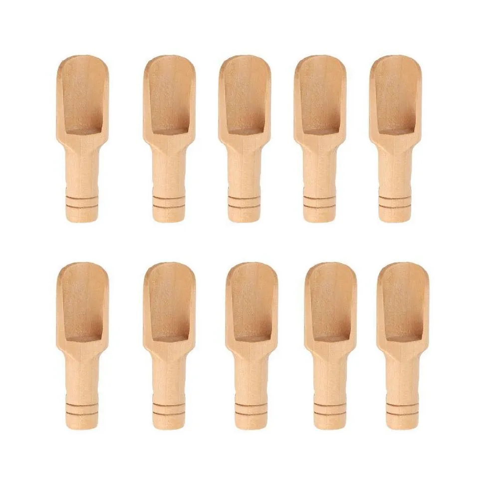 mini wooden scoop teaspoon small salt-shovel bath salt spoon milk powder scoops wood condiment spoons coffee tea sugar spoo