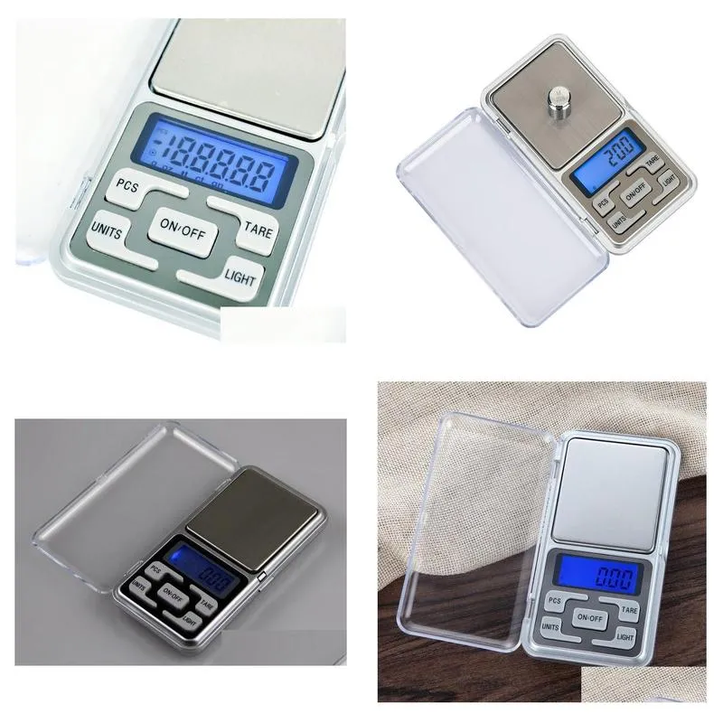 wholesale digital scales digital jewelry scale gold silver coin grain gram pocket size herb mini electronic backlight 100g 200g 500g