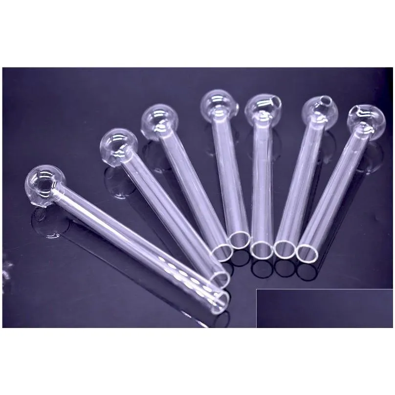 6 inch clear pyrex oil burner thickness glass tube oil nail 25mm od ball for water smoking pipe glass smoking pipe