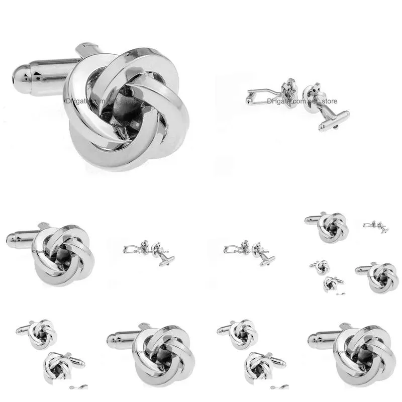 universal series silver prismatic twist cuff links
