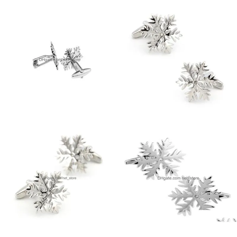 hieroglyphic silver snowflake cufflinks