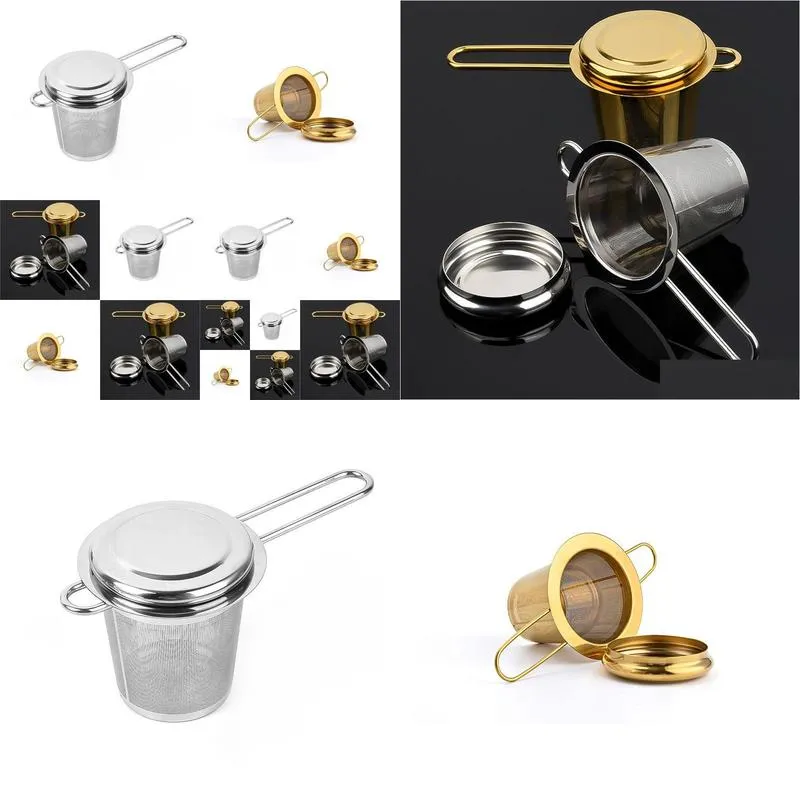 wholesale teapot tea infusers with cap stainless steel loose leaf infuser basket filter big lid