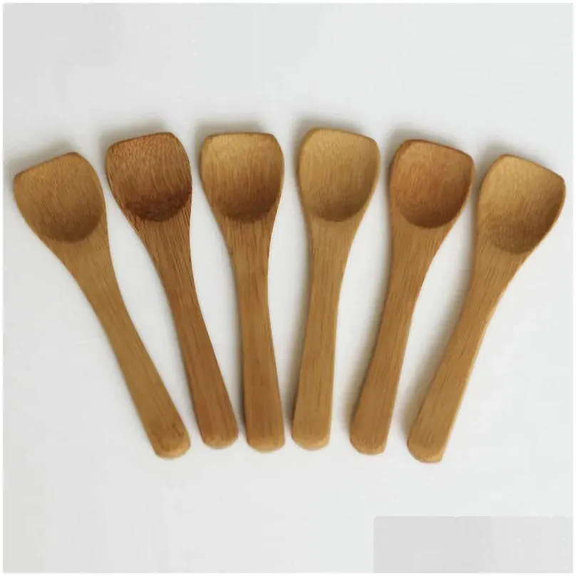8 size small bamboo spoons natural eeo-friendly mini honey spoon kitchen coffee teaspoon kids ice cream scoop 916cm