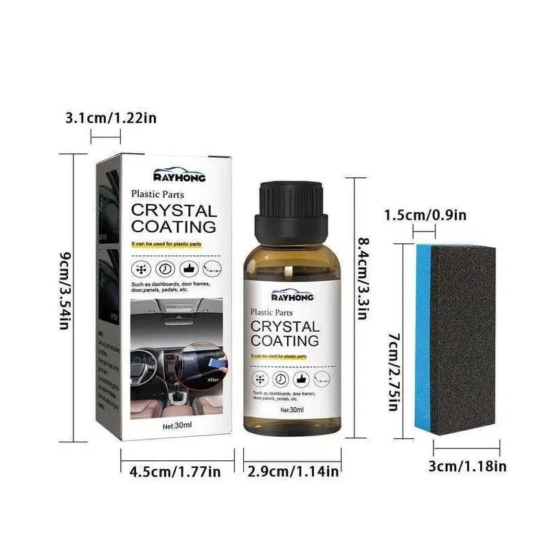 30ml plastic refurbished plating crystal coating agent wax panel auto interior car plastic renovated coating retreading agent