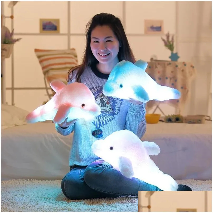 wholesale- 45cm luminous flashing colorful  pillow with led light soft toy cushion plush stuffed doll for party birthday gift