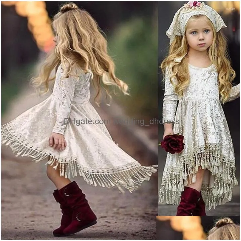 girl dresses baby velvet tassel princess dress 6m-5y toddler kids children spring fall casual long sleeve party pageant