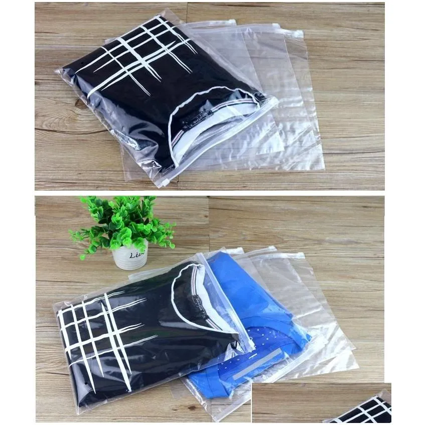 customize logo clear plastic storage bag zipper seal travel bags zip lock valve slide seal packing pouch for cosmetic clothing