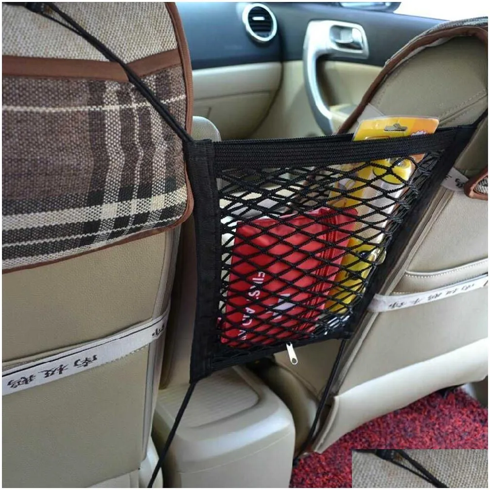 new strong elastic car mesh net bag between car organizer seat back storage bag luggage holder pocket for car styling car